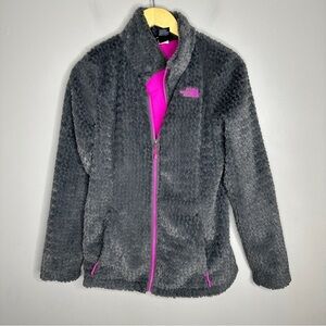 The north face grey & hot pink full zip jacket
